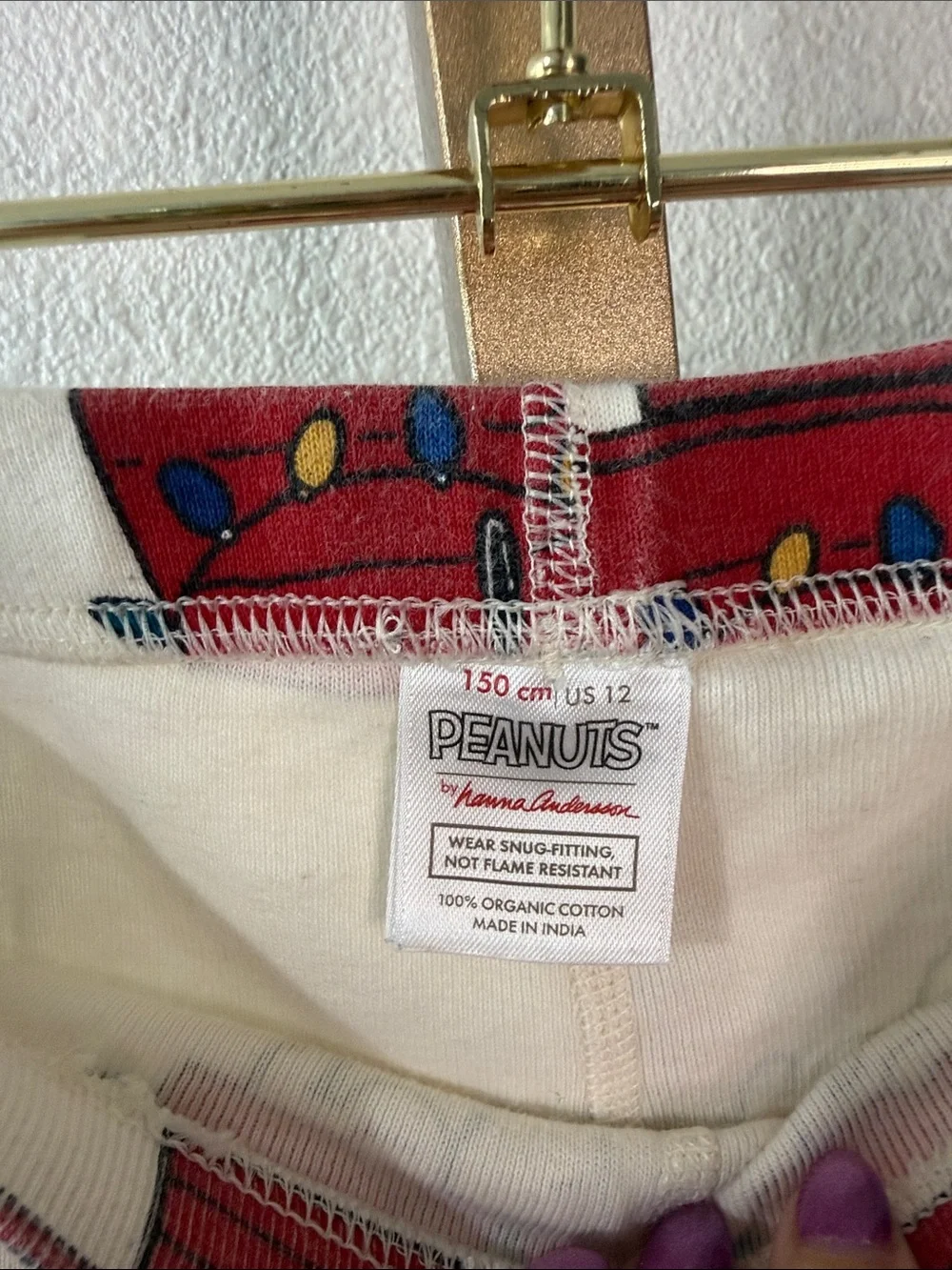HANNA ANDERSSON X PEANUTS Long-Sleeve Pajama Set w/ Snoopy print - Size 12
